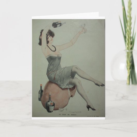 Carte Fille de champagne Flapper dégingandée des années (Devant)