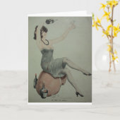 Carte Fille de champagne Flapper dégingandée des années (Fleur jaune)