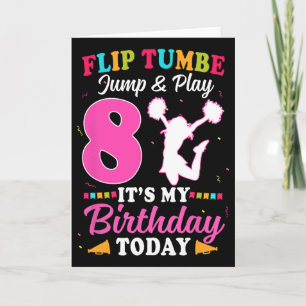 Carte Fille de cheerleading 8e anniversaire 8 ans Cheerl