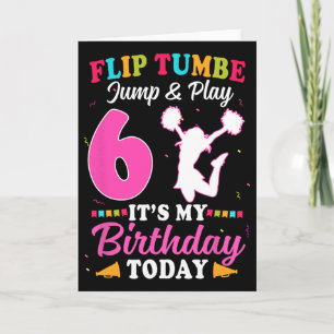 Carte Fille de cheerleading pour 6ème anniversaire 6 ans