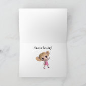 Carte Fille de Chibi pensant à vous (Intérieur)