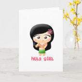 Carte Fille de danse polynésienne (Fleur jaune)