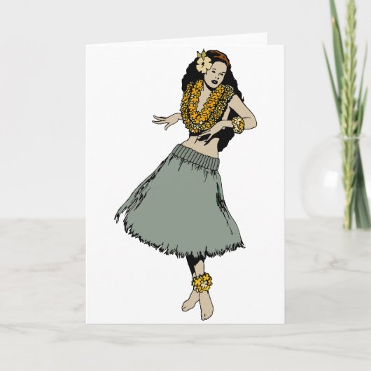 Carte Fille de danse polynésienne (Devant)