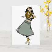 Carte Fille de danse polynésienne (Fleur jaune)