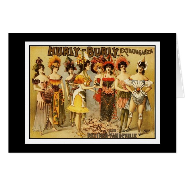 Carte fille de danse Vintage (Devant horizontal)