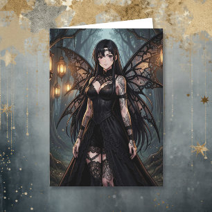 Carte Fille de fée d'anime gothique   En pensant à toi