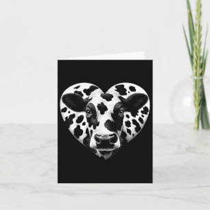Carte Fille de fermier de vache à coeur imprimé vache