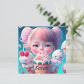 Carte Fille de glace Kawaii  (Debout devant)