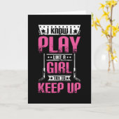 Carte Fille de hockey sur glace (Fleur jaune)