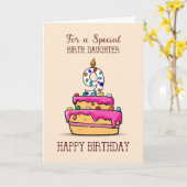 Carte Fille de naissance 9e anniversaire, 9 sur le gâtea (Fleur jaune)