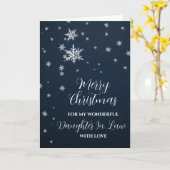 Carte Fille De Neige Moderne En Droit Joyeux Noël (Fleur jaune)