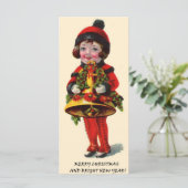 Carte Fille de Noël Vintage (Debout devant)