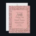 Carte Fille de Parties scintillant rose 16e anniversaire<br><div class="desc">Elégante parties scintillant rose 16ème anniversaire invitation pour les femmes. Contactez-nous pour obtenir de l'aide sur la personnalisation ou pour demander des produits correspondants.</div>