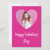 Carte Fille de photo rose vif de la Saint-Valentin (Devant)