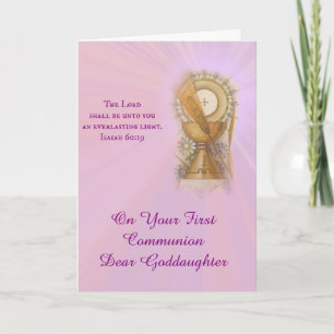 Carte Fille de première communion personnalisée calice h