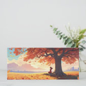 Carte Fille de prière d'arbre d'automne (Debout devant)