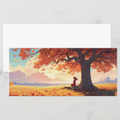 Carte Fille de prière d'arbre d'automne (Devant / Derrière)
