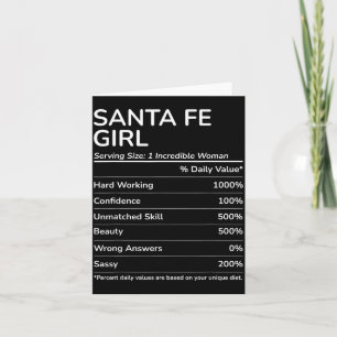 Carte Fille de Santa Fe drôle de ville natale du Nouveau