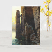 Carte Fille de sirène de mer côtière dénudée et les dési (Fleur jaune)