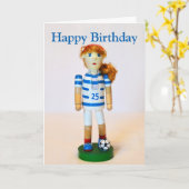 Carte Fille de soccer Nutcracker Joyeux anniversaire (Fleur jaune)