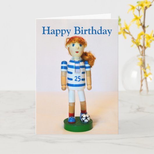 Carte Fille de soccer Nutcracker Joyeux anniversaire (Fleur jaune)