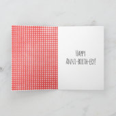 Carte Fille de stick figure d'anniversaire sur Gingham r (Intérieur)