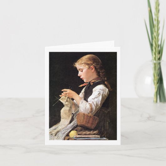 Carte Fille de tricot de Strickendes Mädchen (Devant)