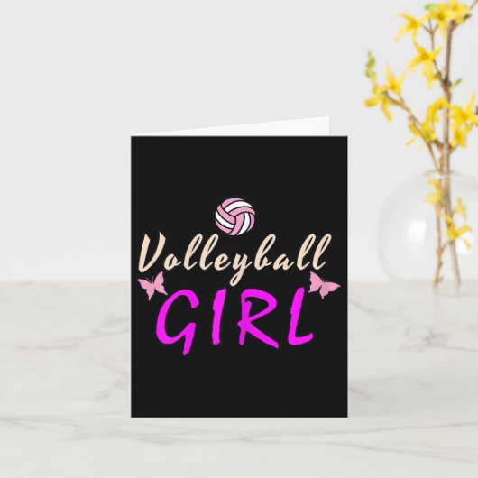 Carte Fille de volley-ball (Fleur jaune)