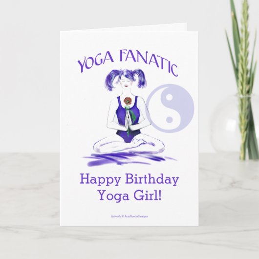 Carte Fille de yoga de joyeux anniversaire ! - Fanatique (Devant)