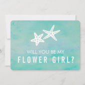 Carte Fille des Fleurs | Étoile de Mer Aqua (Devant)