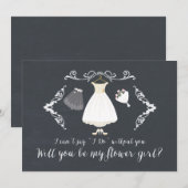 Carte Fille Des Fleurs Tableau Noir De Luxe (Devant / Derrière)