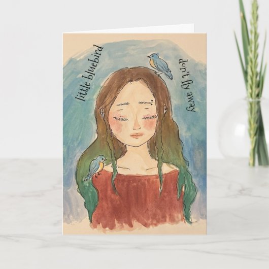 Carte Fille des Merles Bleus N'envole Pas (Devant)