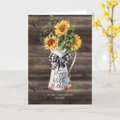 Carte Fille des tournesols rustiques 60e anniversaire (Fleur jaune)