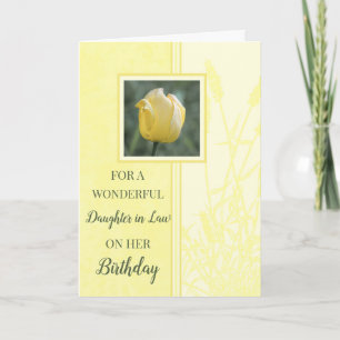 Carte Fille des Tulipes Jaunes en droit Anniversaire
