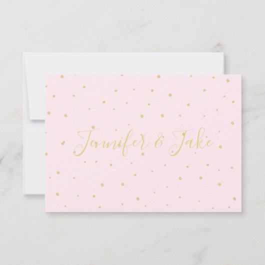 Carte Fille d'Honneur Fleurs - Points Dorés Rose (Dos)