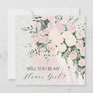 Carte Fille d'honneur Proposition Rougeur Arc Rose Wiste
