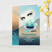 Carte Fille d'obtentions du diplôme pour Estheticion (Fleur jaune)