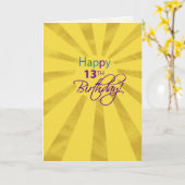 Carte Fille du 13e anniversaire (Fleur jaune)