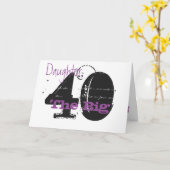 Carte Fille du 40e anniversaire, noir, texte violet, bla (Fleur jaune)
