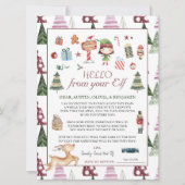 Carte Fille Elf | Kids Christmas Elf Hello Lettre (Devant)