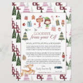 Carte Fille Elf | Lettre d'adieu aux elfes de Noël pour (Devant / Derrière)