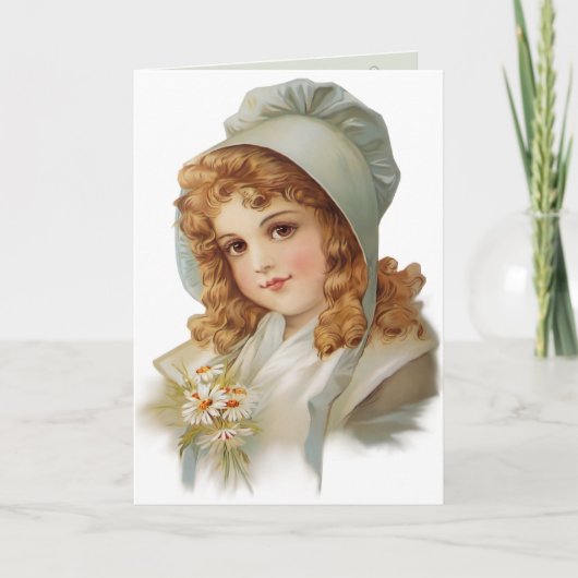 Carte Fille en Bonnet Vert (Devant)