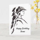 Carte Fille en Casquette Anniversaire (Fleur jaune)
