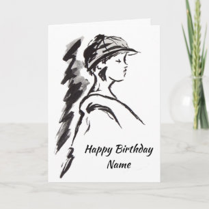 Carte Fille en Casquette Anniversaire
