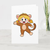 Carte Fille en costume comme singe (Devant)