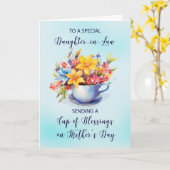 Carte Fille en Coupe de Droit des Bénédictions Fête des  (Fleur jaune)