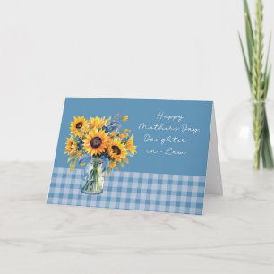 Carte Fille en droit Fête des Mères Fleurs de soleil Mas