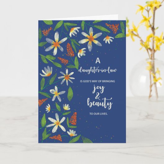 Carte Fille en droit Fête religieuse d'anniversaire (Fleur jaune)