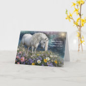 Carte Fille en droit Joyeux anniversaire avec jolie lico (Fleur jaune)