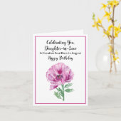 Carte Fille en droit Joyeux Août Anniversaire Pavot pour (Fleur jaune)